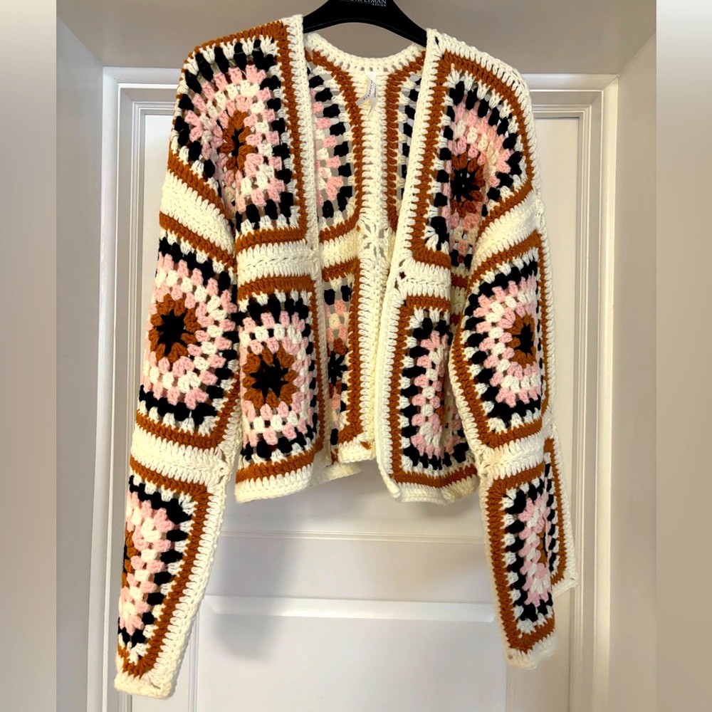 Dreamers | Granny Square Open Cardigan (M)